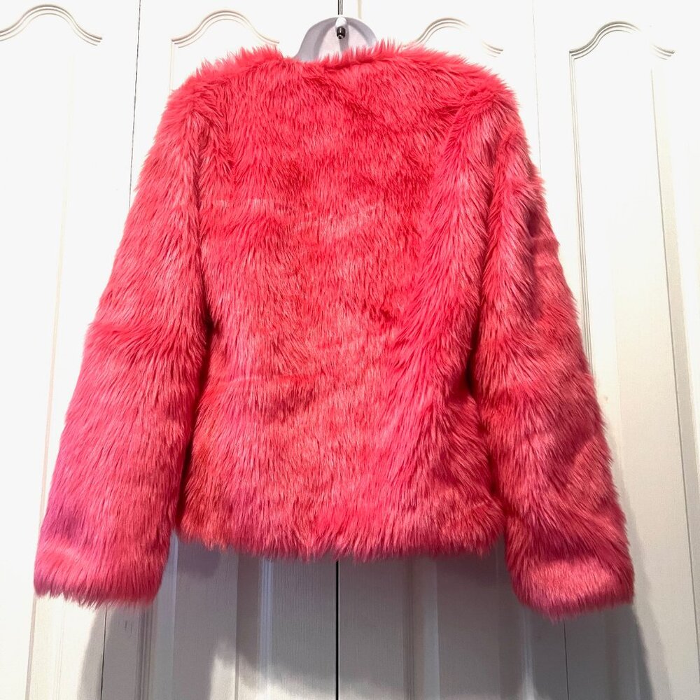 Fashion Fuzzy Pink Jacket-Hooks-X large Girls/X Small Women's-Pockets-Fun-Casual - Picture 10 of 15